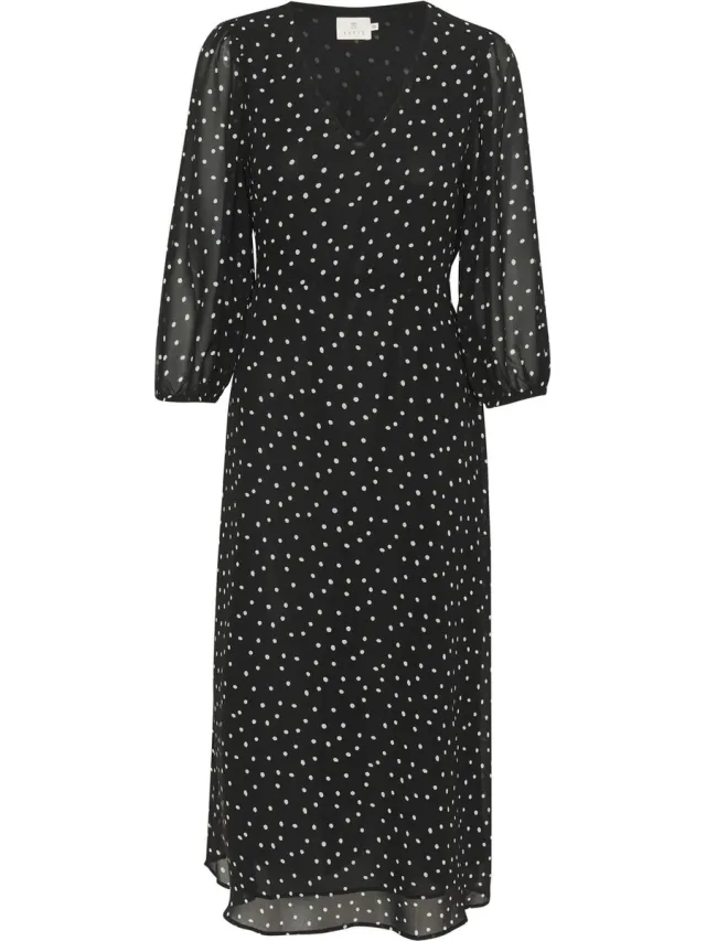 Kaffe KAsally Dress Dames Jurk Black/White dot