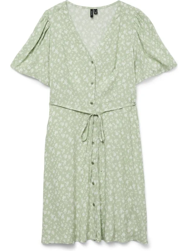 Vero Moda VMALBA SS SHORT DRESS WVN NOOS - Dames - Mini jurken Reseda;Sally Snow White