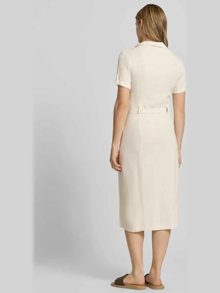 Only Smalle vrijetijdsjurk van mix van viscose en linnen model 'SIESTA' zand, foto 4