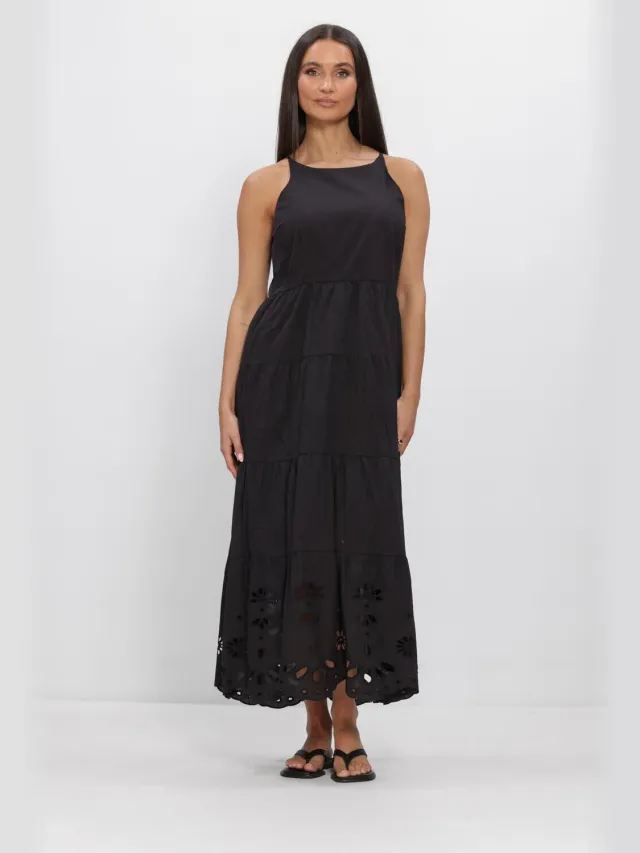 Y.A.S. YAS Dames Jurken Yasline Strap Long Dress - Zwart