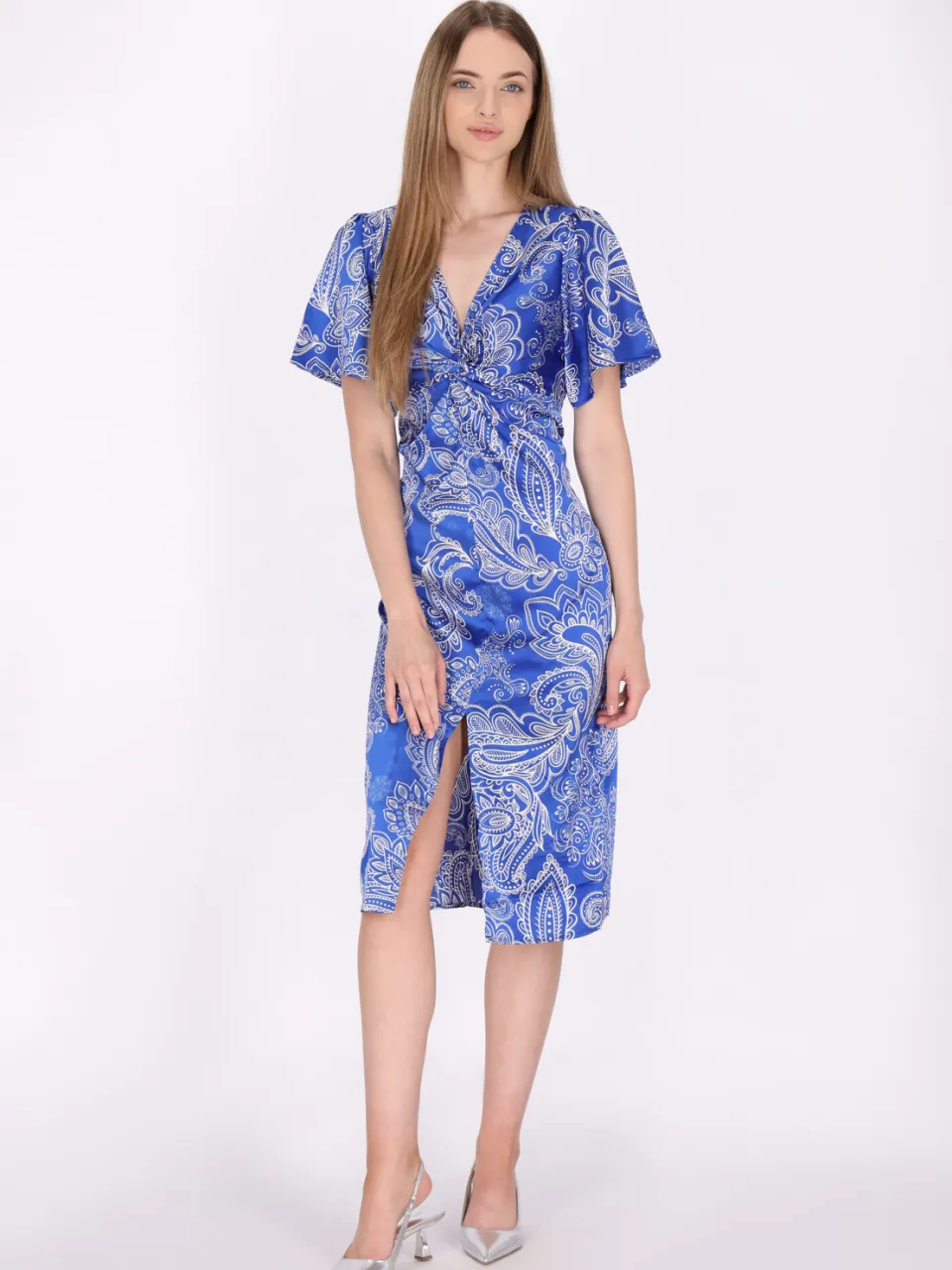 dreimaster Jurk Dames wit lila Wit/Violet