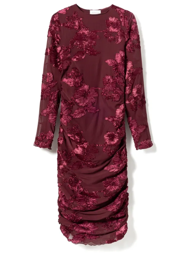 Noella Lavinia L/Z Jurk Donkerrood
