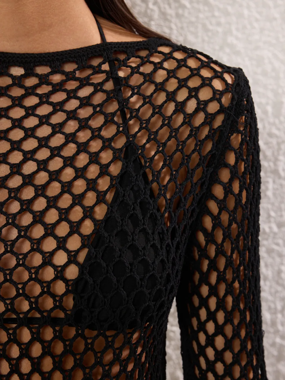 Trendyol TRENDYOLMİLLA Dames Zwart Ajour Maxi Lang Strandkleding Recht Jurken, foto 2