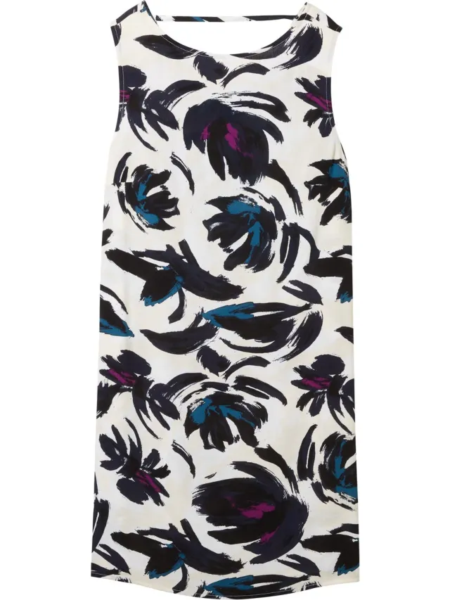 Tom Tailor dress easy sleeveless Dames Jurk dark blue floral