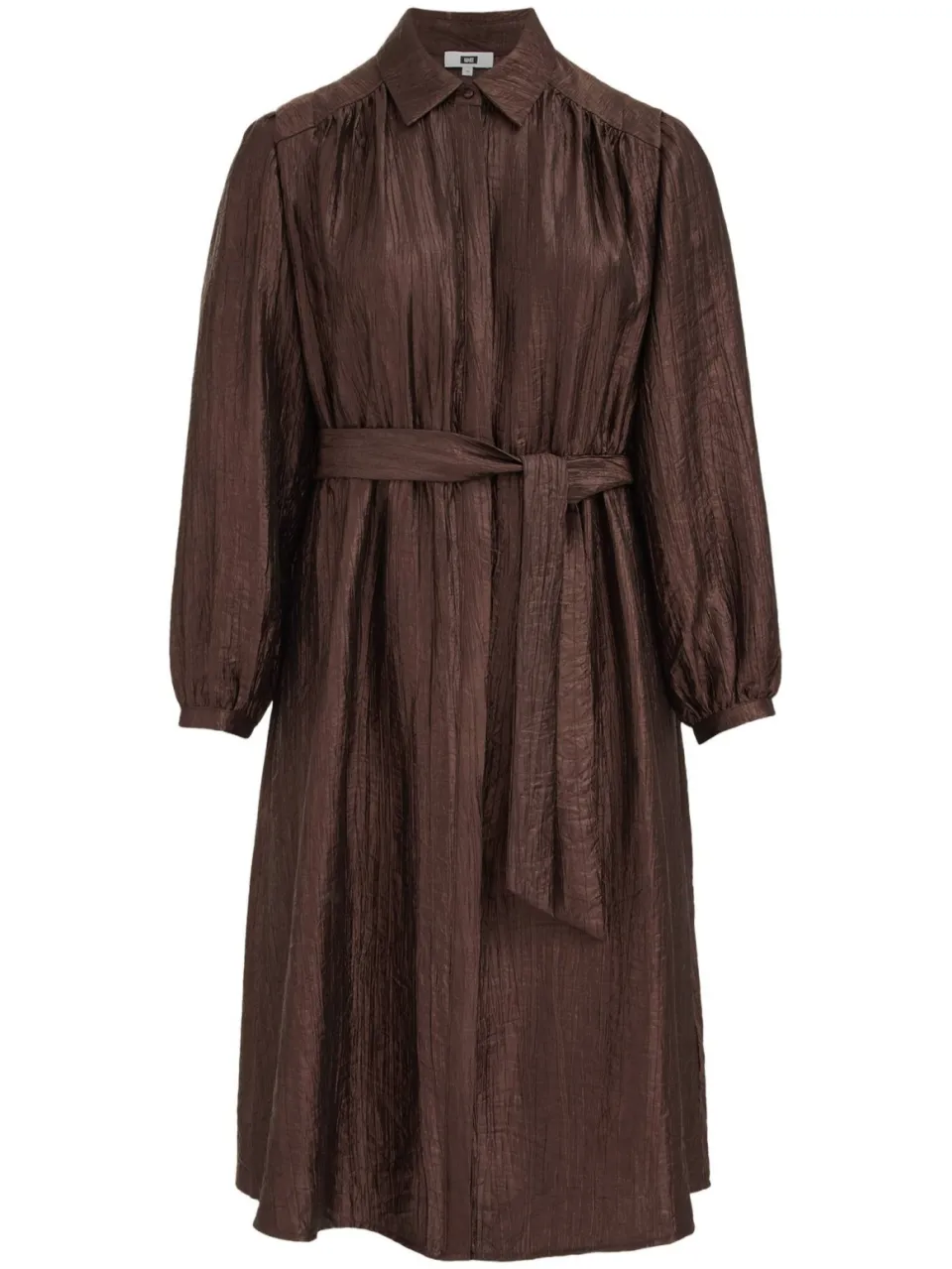WE Fashion Curve Plus Size midi jurk met ceintuur - donkerbruin, foto 2