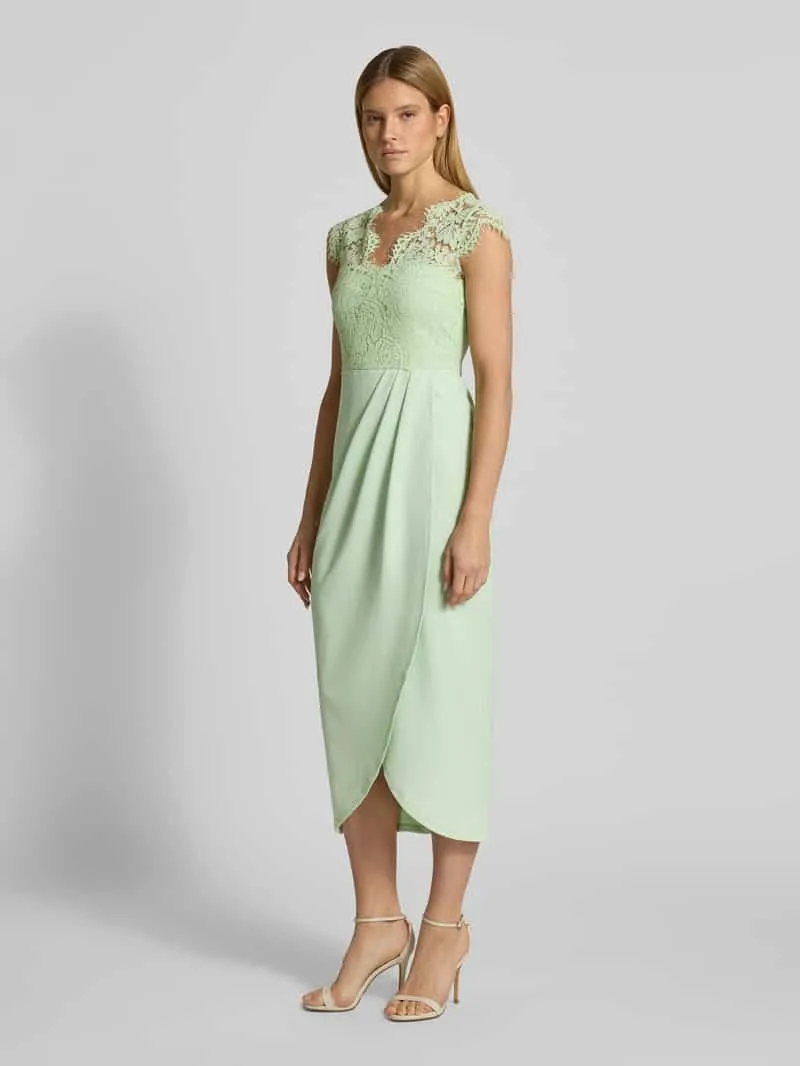 Vila Midi-jurk met kant Model 'CLARA' groen, foto 4