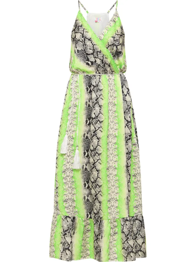 IZIA Maxi-jurk met slangenprint Dames Groen Veelkleurig