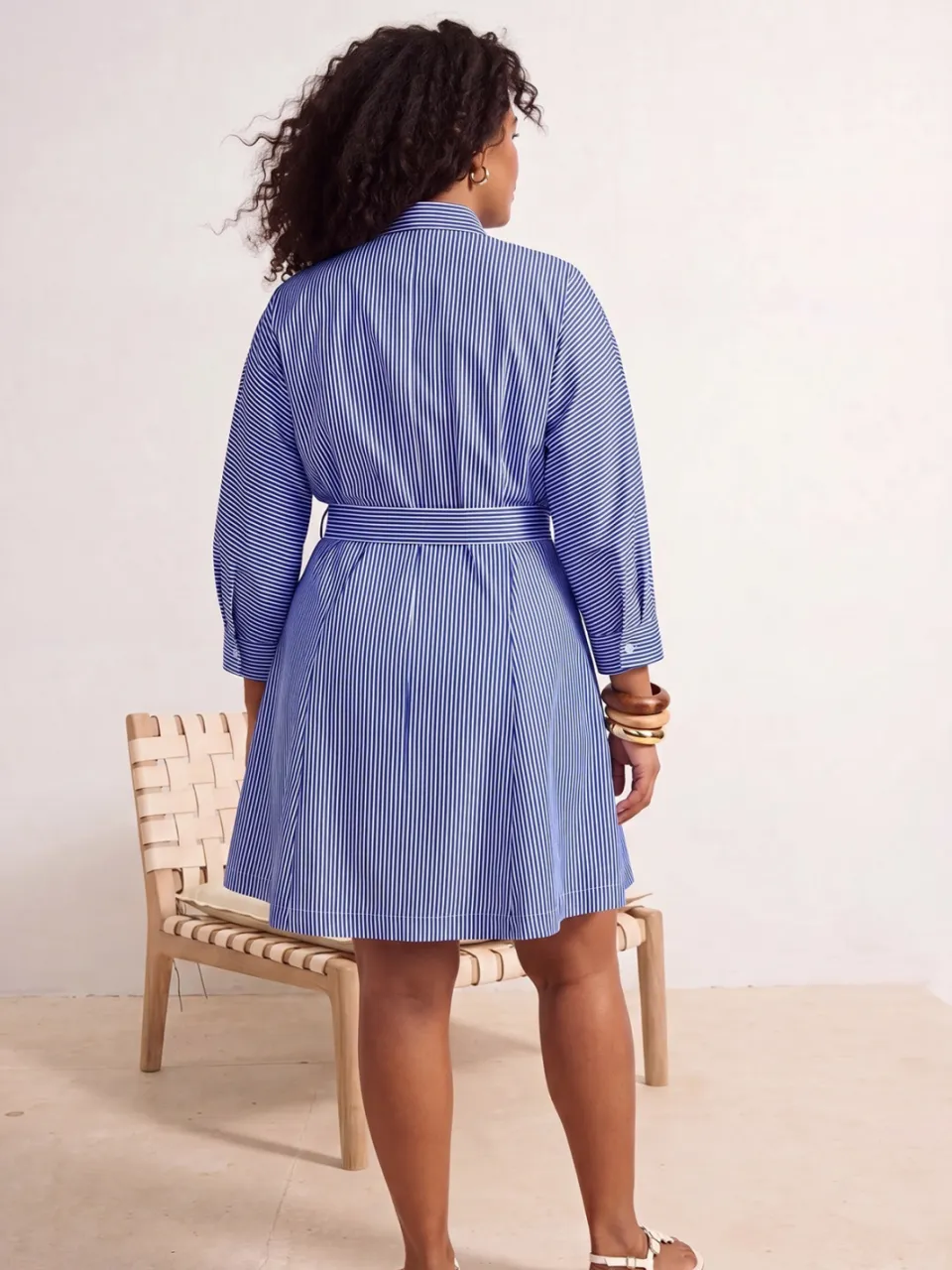 Trendyol Curve Dames Blauw Effen Kort / Mini Lang Casual Blousejurk Grote maten Jurk, foto 2