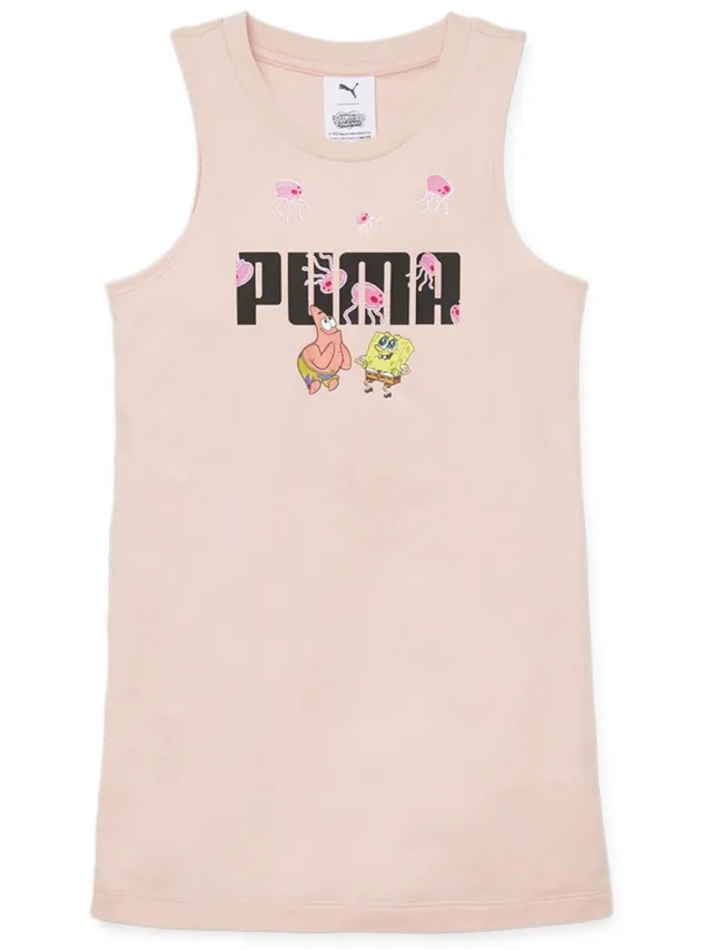 Puma X Spongebob Tan Mouwloze Jurk Roze 4-5 Years Meisje Rose Dust