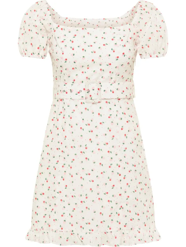 MyMo Mini-jurk met korte mouwen wit