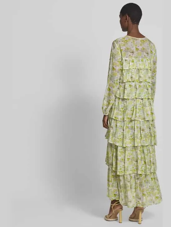 BAUM & PFERDGARTEN Maxi-jurk van viscose in laagjeslook lichtgeel, foto 3