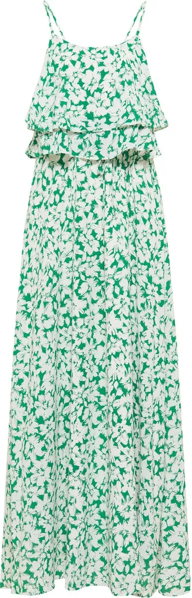 Faina Maxi-jurk met bloemenprint Groen Wit