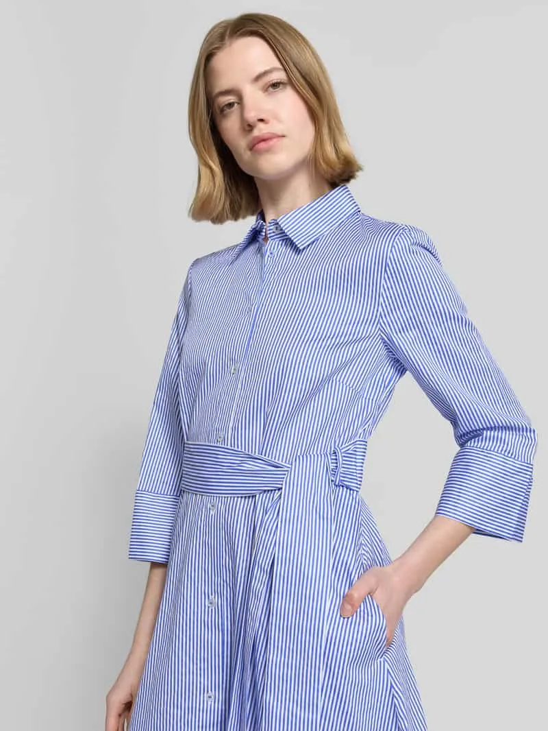 Christian Berg Woman midi-jurk met overhemdkraag bleu, foto 3