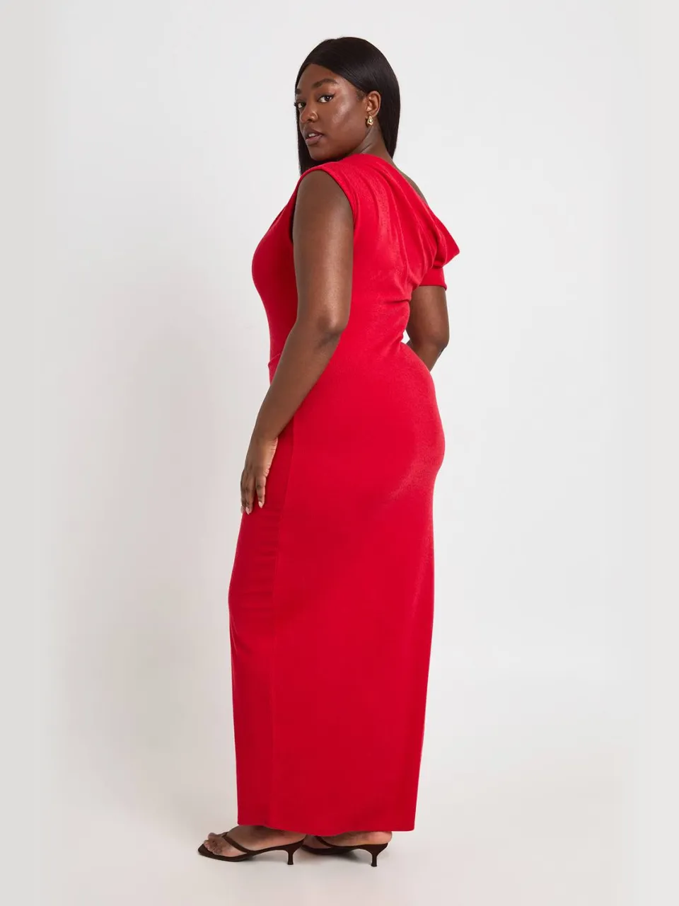 boohoo Dames Plus Getextureerde Maxi Jurk Met Bloementrim rood, foto 2