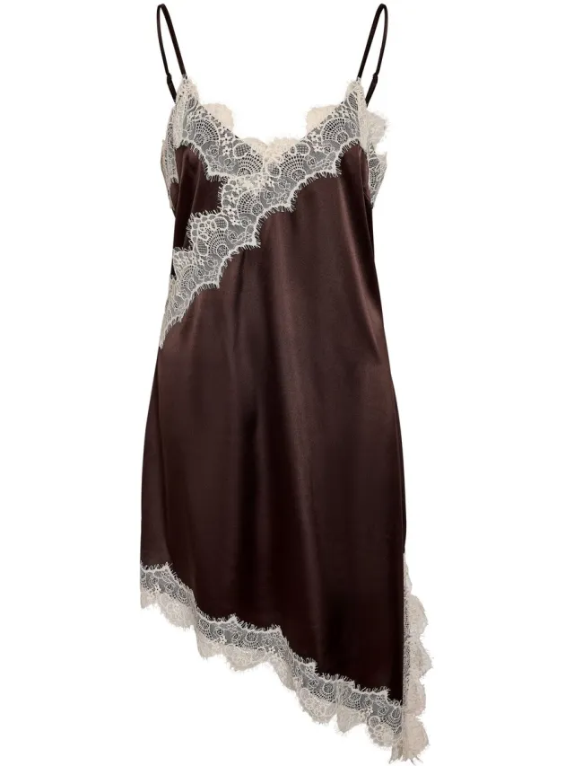 Noisy May Slipdress Satijnen Chocolate Brown1