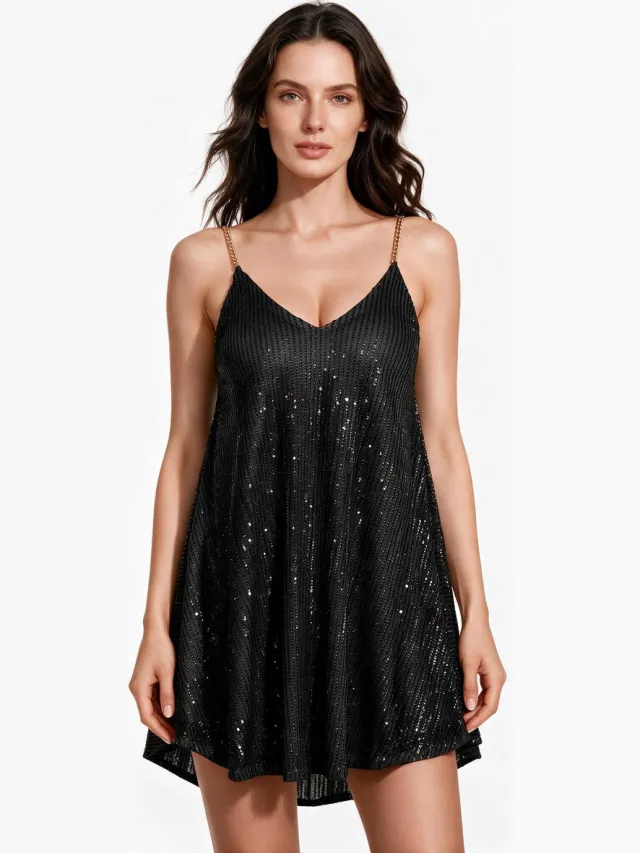 Imily Bela Dames Playsuit met Spaghettibandjes en Wijde Pijpen Zwart
