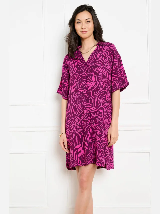 LOLALIZA gebloemde zomerjurk roze roze / paars
