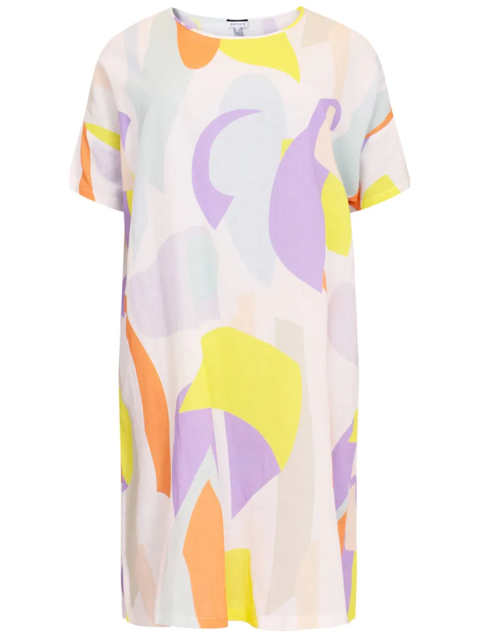 Yoek Flowly jurk met grafische print wit, foto 3