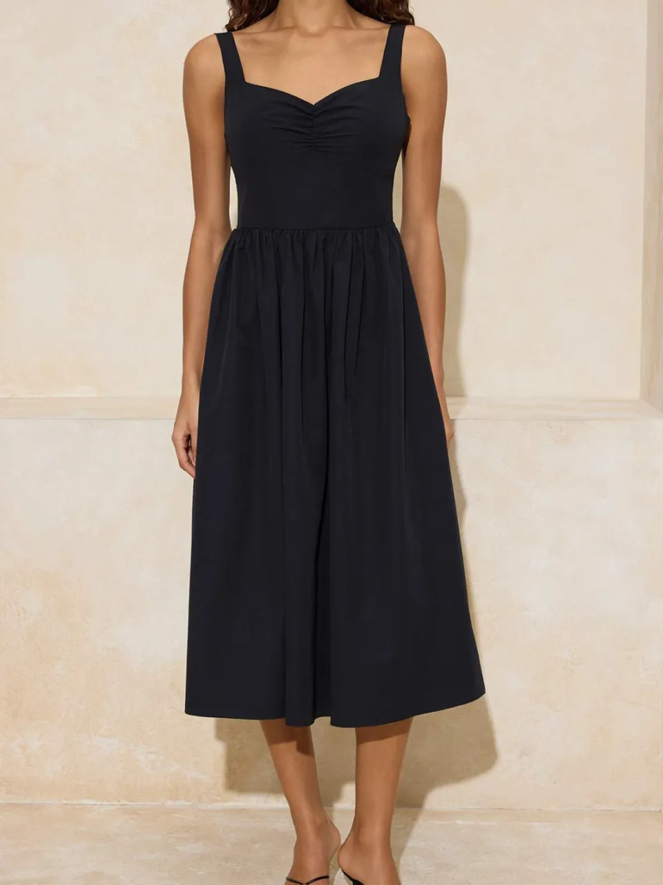 Turkishsouq Platte, mouwloze midi-jurk voor dames, casual/dagelijks model skaterjurk zwart, foto 2