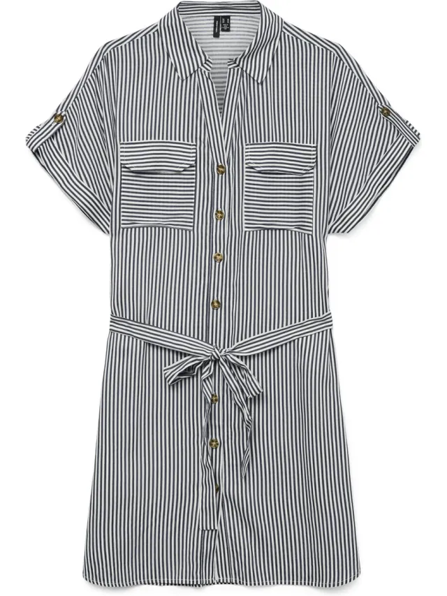 Vero Moda Blousejurk VMBUMPY Korte jurk india ink;snow white
