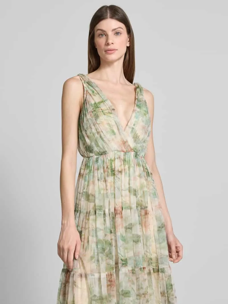 Lace & Beads Avondjurk in laagjeslook met V-hals lichtgroen, foto 4