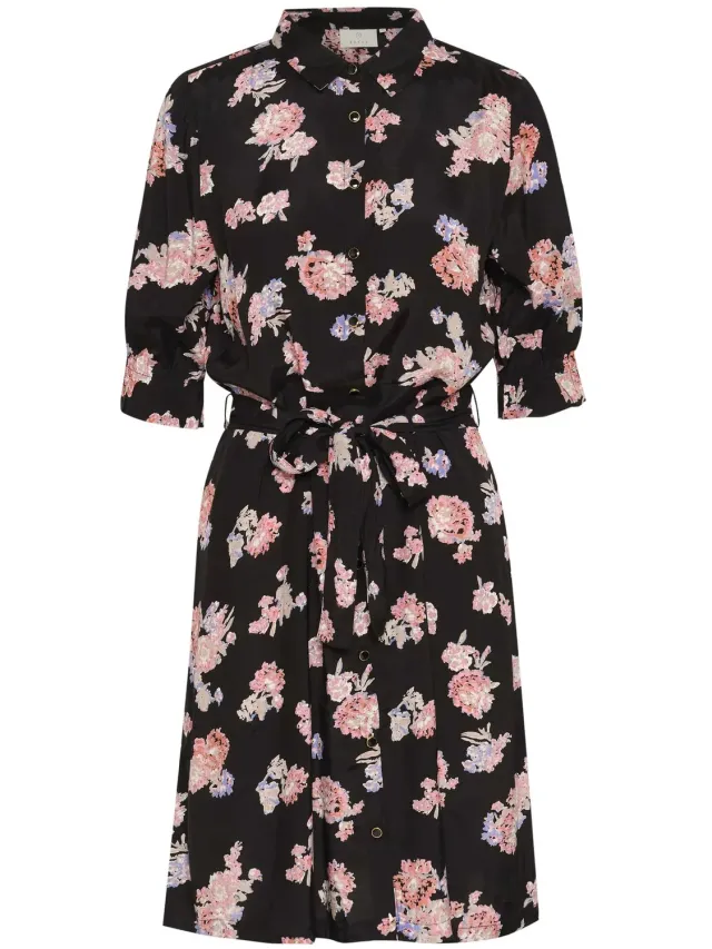 Kaffe Damesjurk KAFFE KAvelana black large flower print