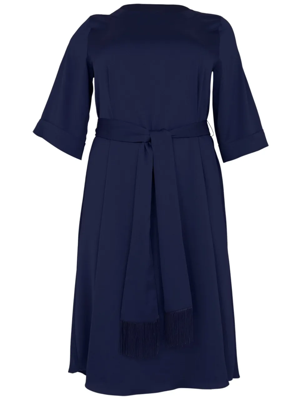 Yoek Jurk met ceintuur SATINI | Blauw, foto 4