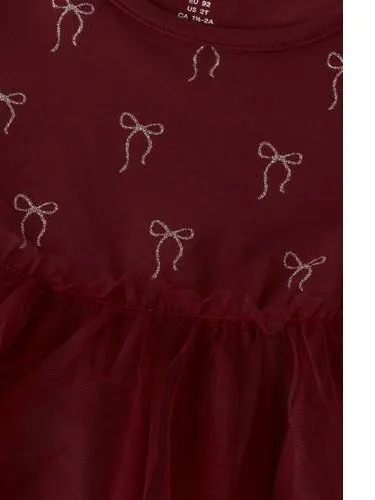 NAME IT MINI korte jurk met print donkerrood, foto 6