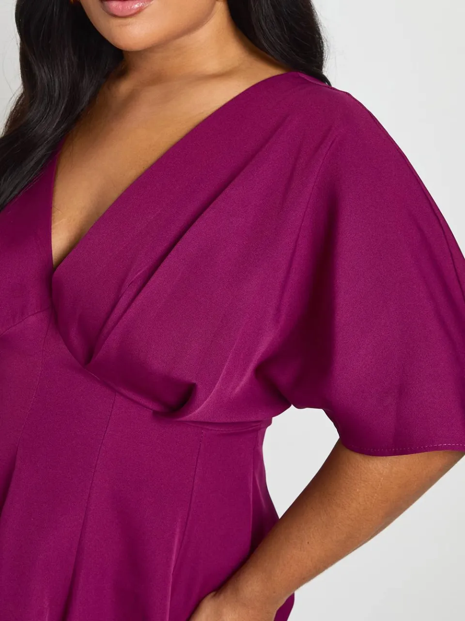 boohoo Dames Plus Geplooide Rok Skaterjurk pruim, foto 4