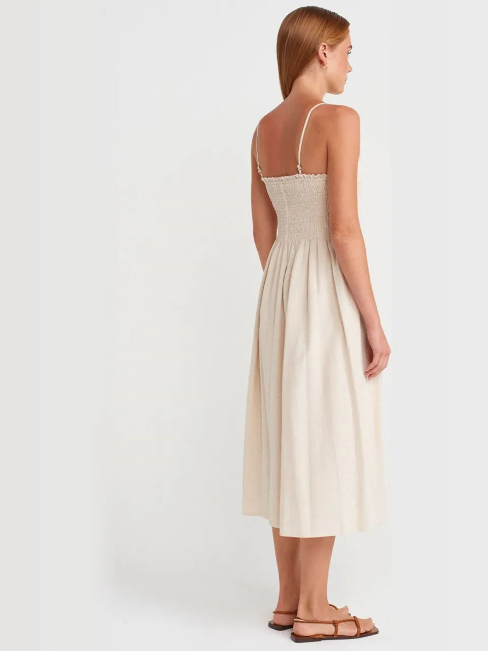 Dilvin Strapless A-lijn Midi-jurk crème, foto 2