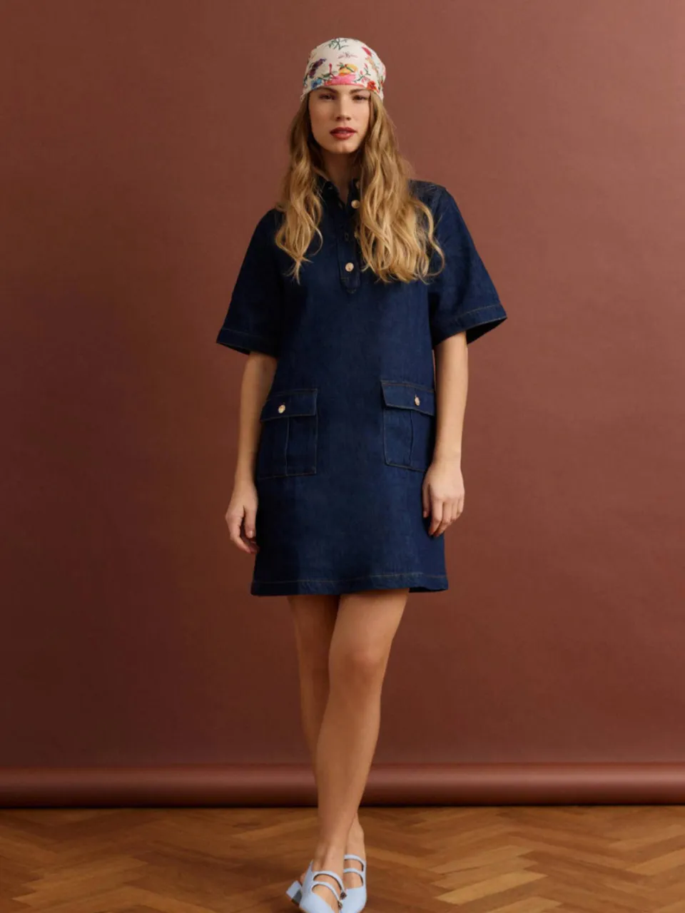 LOLALIZA denim spijkerjurk dark blue denim, foto 3