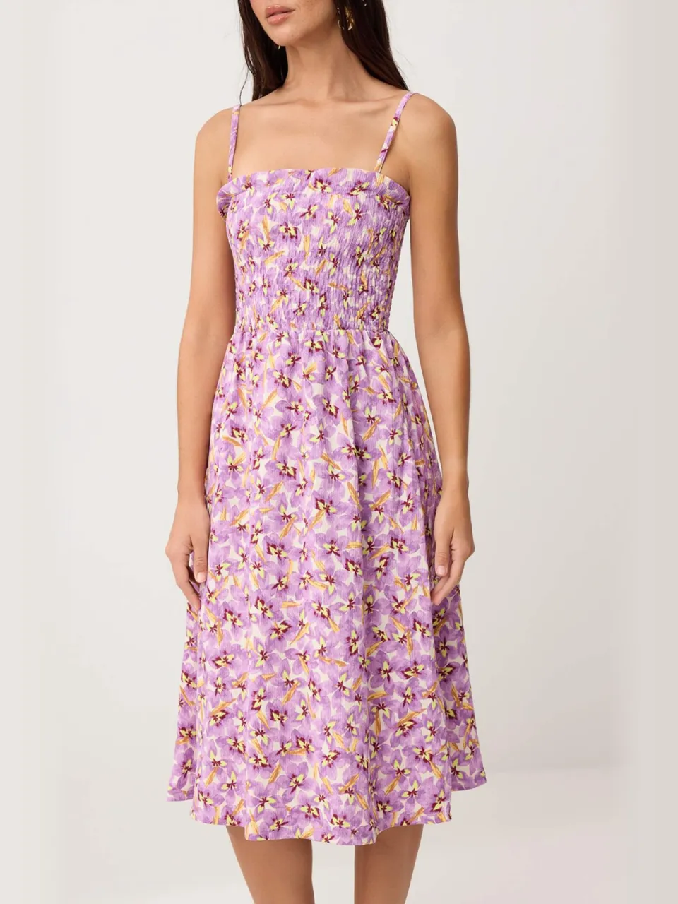 Trendyol TRENDYOLMİLLA Dames Roze Bloemen Midi Mouwloos Skater Jurken, foto 2