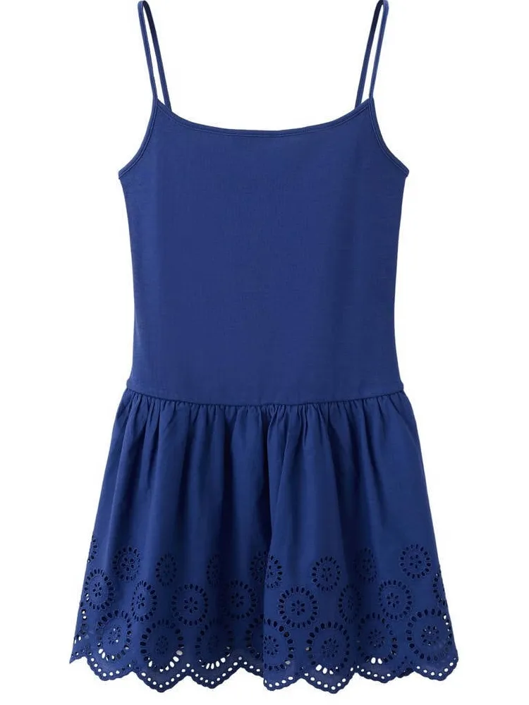 Mango broderie korte zomerjurk - blauw, foto 2