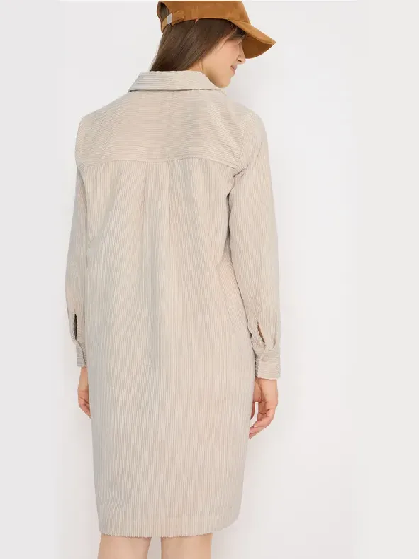 cecil Corduroy jurk beige, foto 4