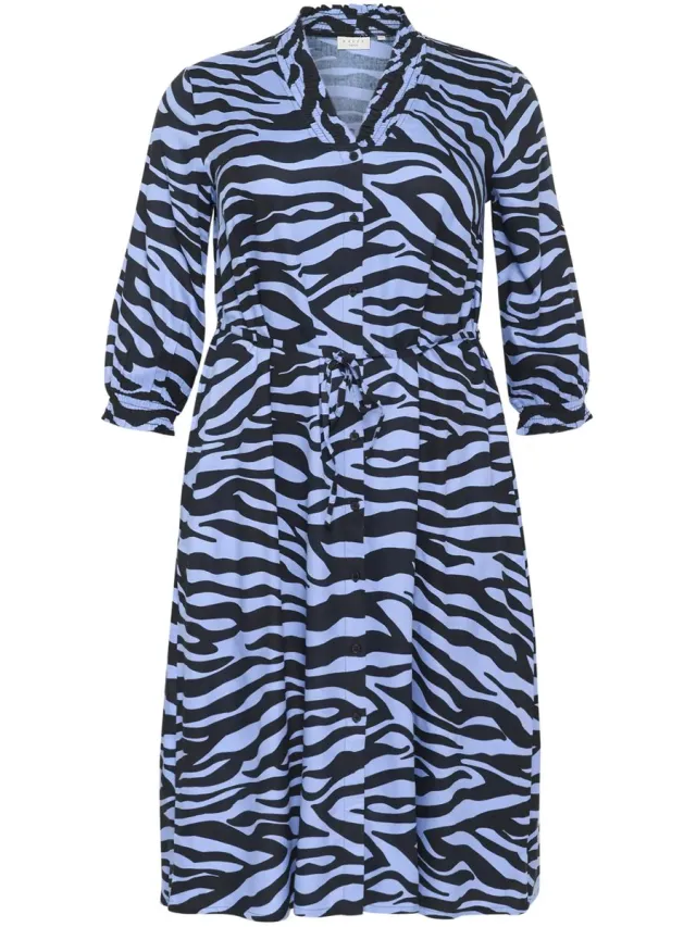 Kaffe Curve Damesjurk met lange mouwen KAFFE Curve Olena blauw