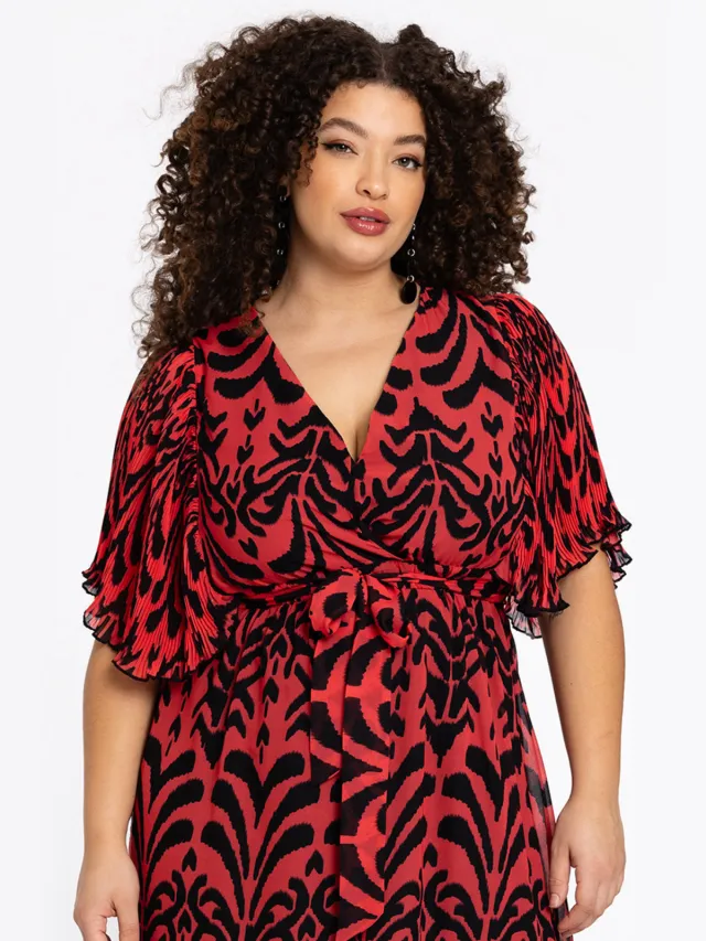Yoek IKAT maxi-jurk rood/zwart, foto 3