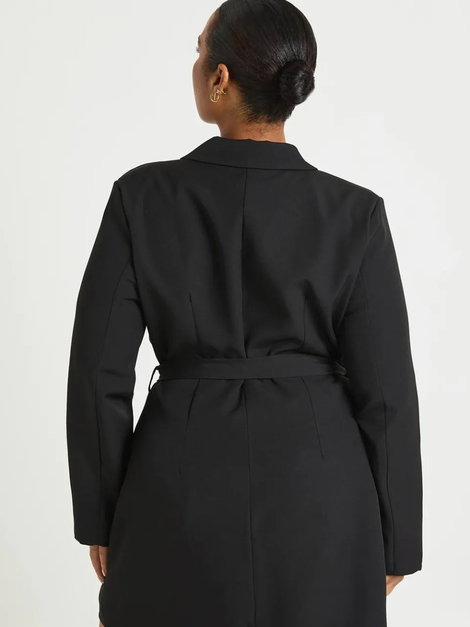 boohoo Dames Plus Wikkel Strik Blazer Jurk zwart, foto 2