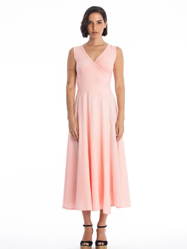 RAVENS VIEW IBIZA dames vegan Maxi Jurk Veronika Pink Panther Roze