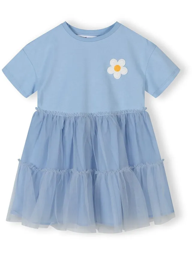 Minoti jurk meisjes met tule rok - feestjurk kniehoogte Blauw