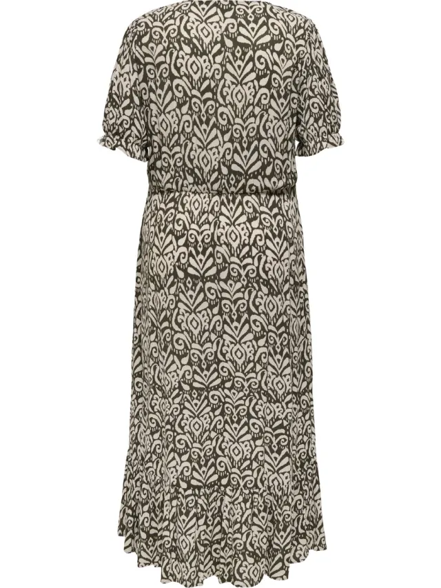 Only Carmakoma CARCHIANTI S/S LONG DRESS WVN NOOS - Dames - Maxi jurken tarmac/kaja graphic