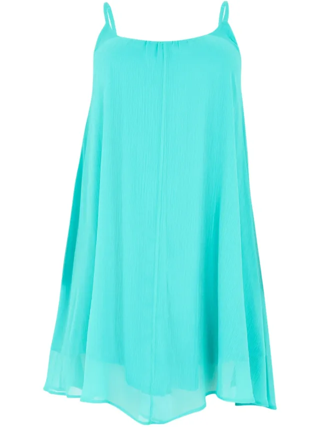Yoek Jurk spaghetti | Turquoise