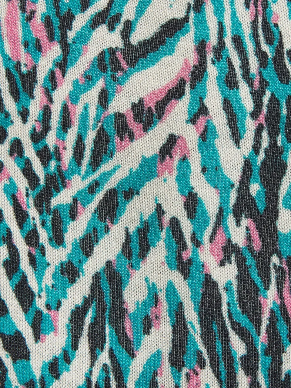 Maxi-jurk turquoise/roze/crème bedrukt, foto 2