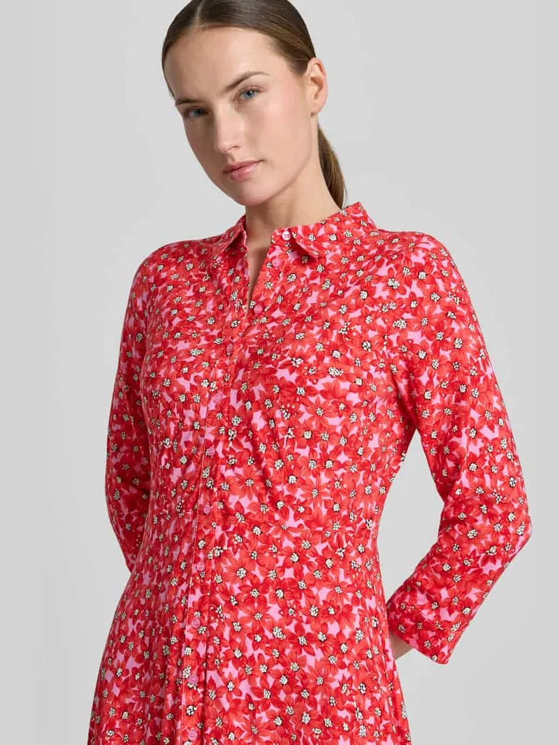 Yas Overhemdjurk van viscose met knoopsluiting model 'SAVANNA' felroze, foto 3