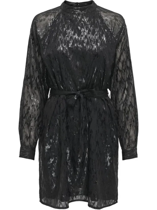 Only ONLMIRA L/S HIGHNECK DRESS PTM - Meisjes - Mini jurken Black;Mira Zig Zag Foil