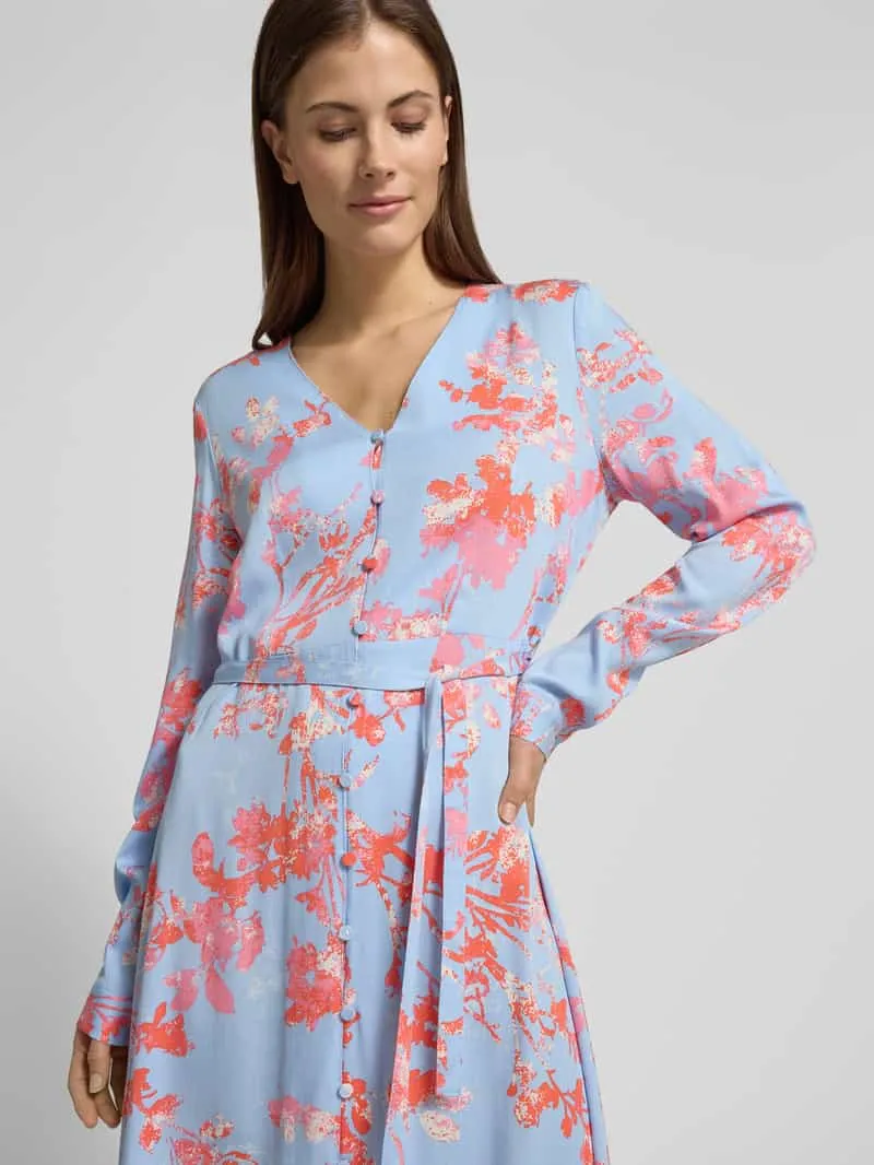 MbyM Maxi-jurk met Strikceintuur Model 'Sicca' lichtblauw, foto 4