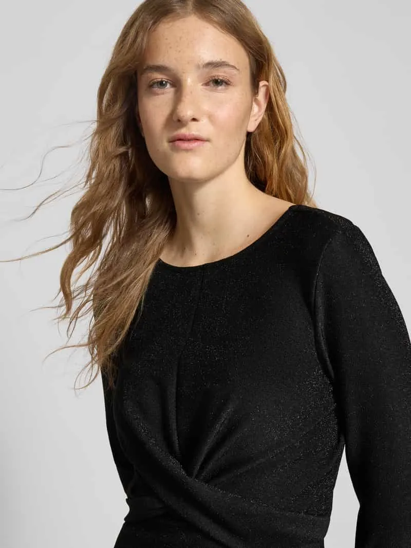 Only Getailleerde cocktailjurk in wikkellook, model 'RICH' zwart, foto 4