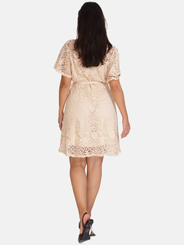 Elara Gebreide jurk Camel