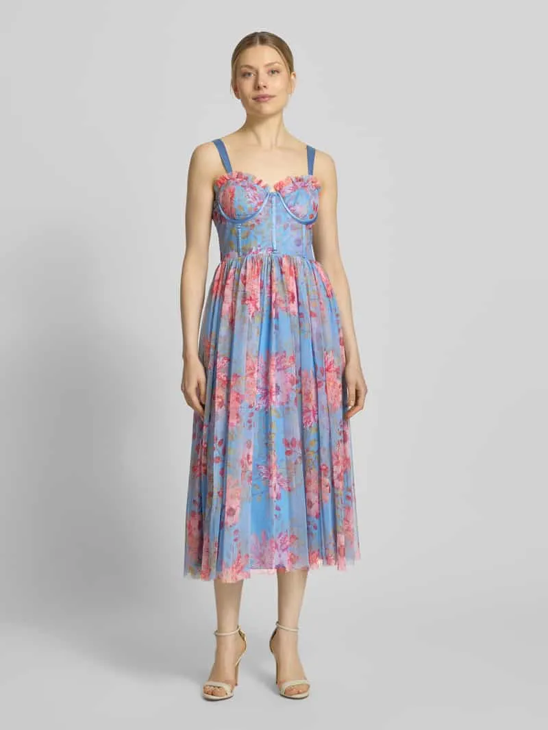 Lace & Beads cocktailjurk van tule Bleu