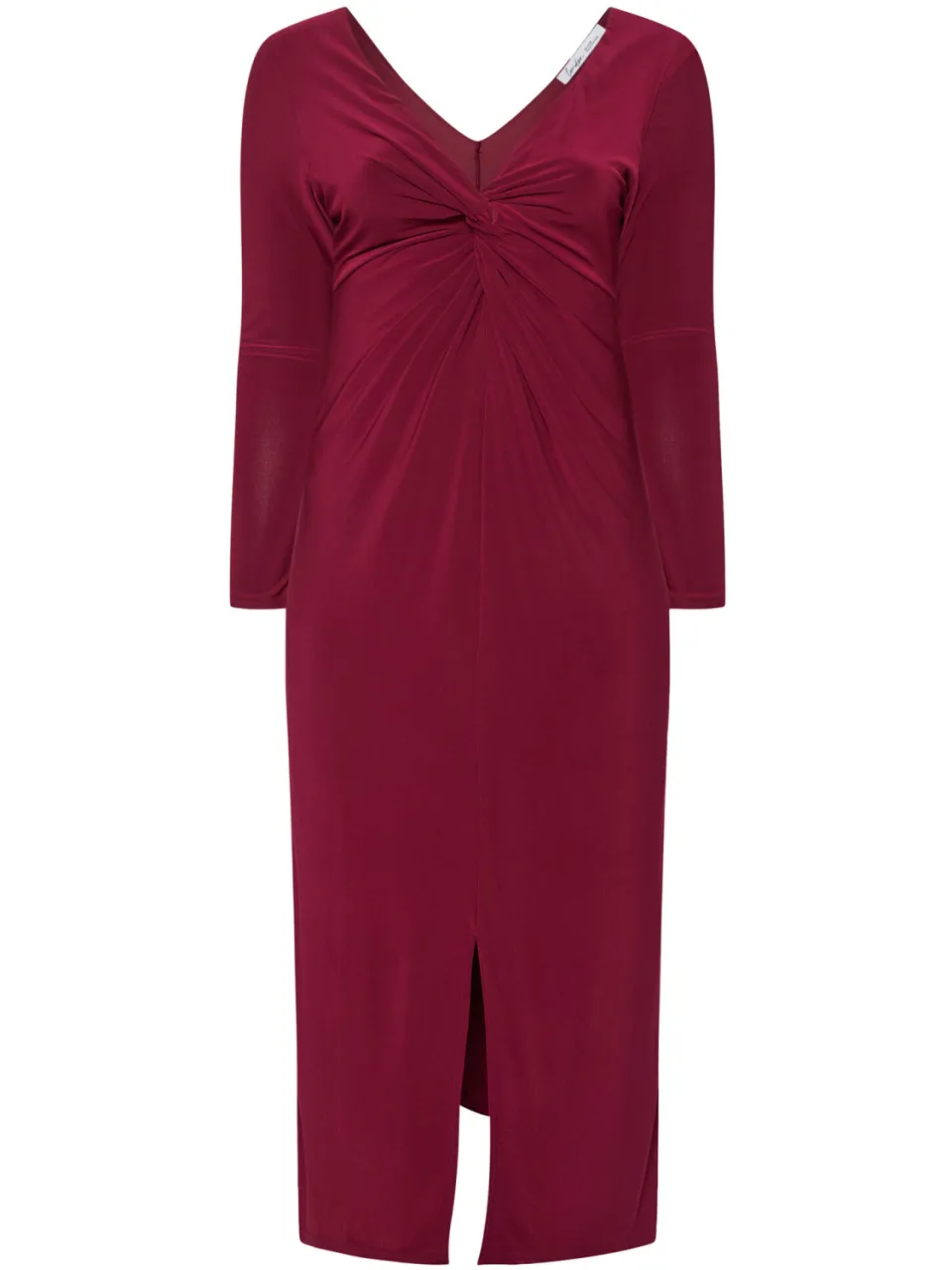 Yours London Berry Red Knot Front Maxijurk-56, foto 4