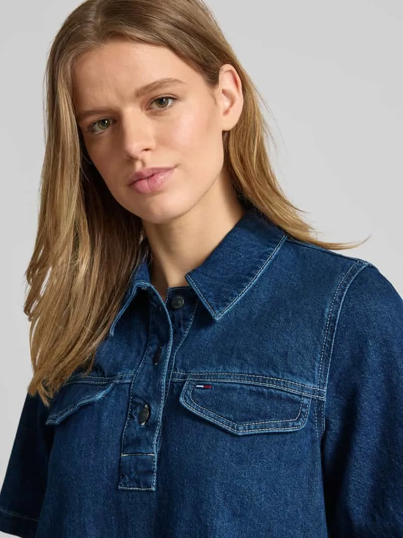 Tommy Jeans A-lijn spijkerjurk van puur katoen jeansblauw, foto 5